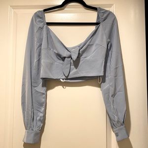 superdown blue crop top, size XS